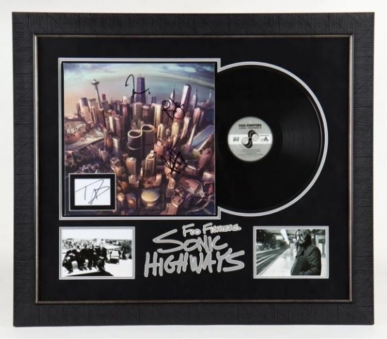 FOO FIGHTERS Sonic Highways Signed Vinyl LP JSA COA GROHL HAWKINS SMEAR JAFFEE