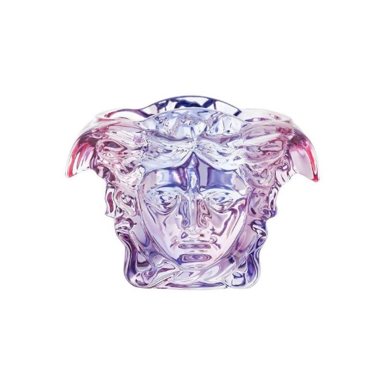 Versace Rosenthal Medusa Grande Vase H. 19 cm (7.48") Pink-Blue, in Crystal