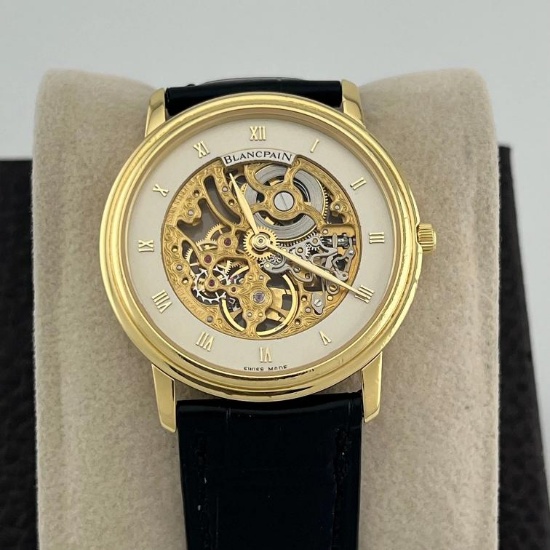 Blancpain Villeret Skeleton Dial 0211418S 33mm 18k Gold 2025 Service Paper