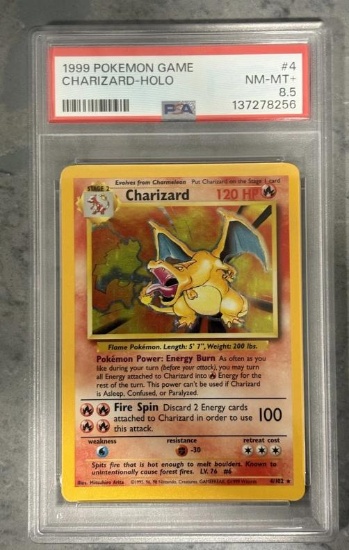 1999 Pokemon TCG Charizard 4/102 Base Set Holo Rare PSA 8.5