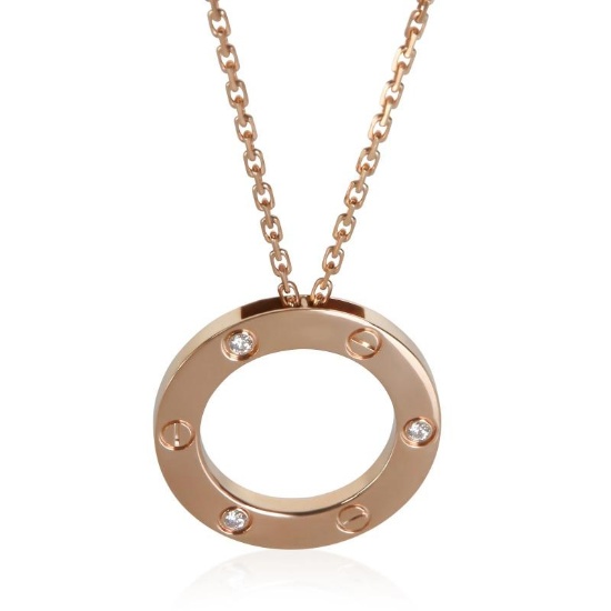 Cartier Rose Gold Diamond Love Pendant