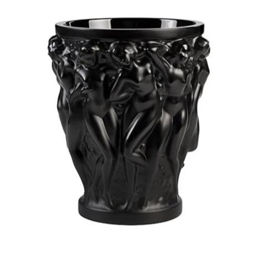 Lalique Bacchantes Small Vase Black Crystal Ref.1068400-