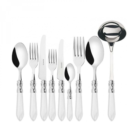 Casa Bugatti Made in Italy Aladdin Flatware Set 75 Pcs White - Official
