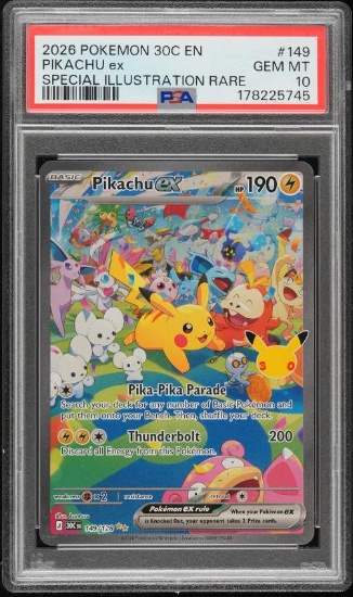2026 POKEMON 30C EN-30TH CELEBRATION SPECIAL ILLUSTRATION RARE PIKACHU EX PSA 10