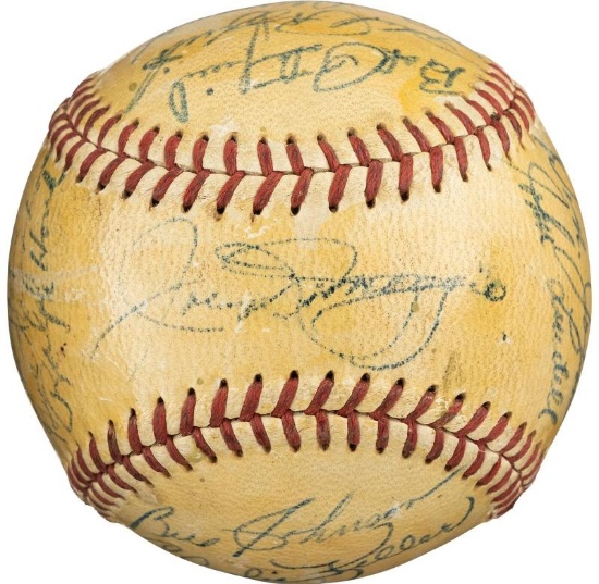 1949 New York Yankees World Series Champs Team Signed Baseball PSA DNA & Beckett