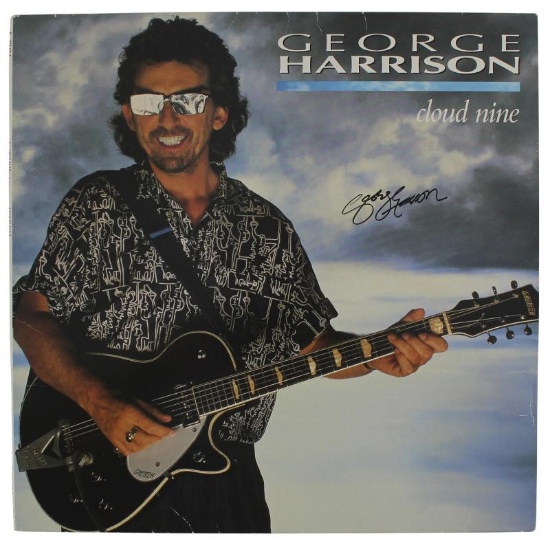 George Harrison Authentic Signed Cloud Nine Album Cover JSA