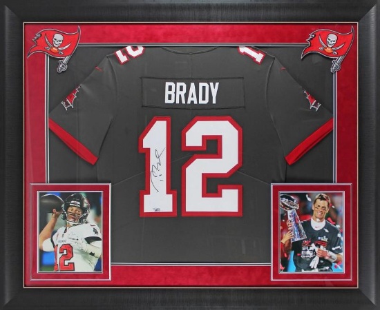 Tom Brady Signed & Custom Framed Buccaneers Nike Jersey (Fanatics)