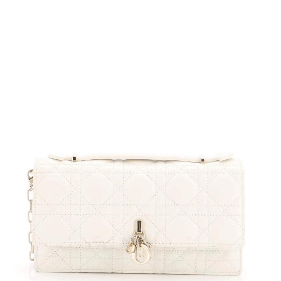 Christian Dior My Dior Top Handle Flap Bag Cannage Quilt Lambskin Mini