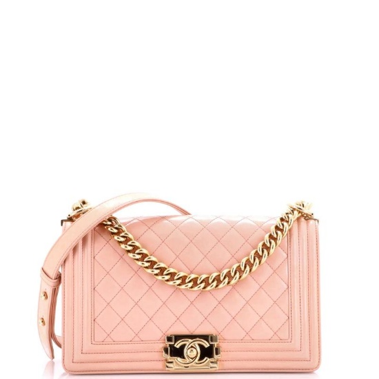 Chanel Boy Flap Bag Quilted Calfskin Old Medium