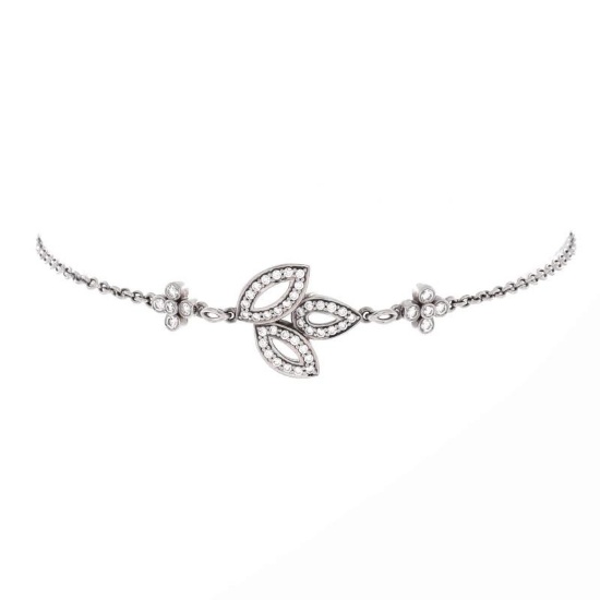 Harry Winston Lily Cluster Chain Bracelet Platinum with Diamonds