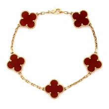 Van Cleef & Arpels Vintage Alhambra 5 Motifs Bracelet 18K Yellow Gold
