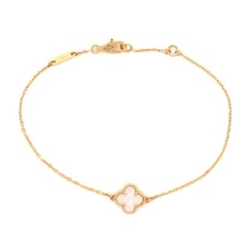 Van Cleef & Arpels Sweet Alhambra Bracelet 18K Yellow Gold and Mother of Pearl