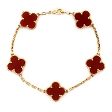 Van Cleef & Arpels Vintage Alhambra 5 Motifs Bracelet 18K Yellow Gold