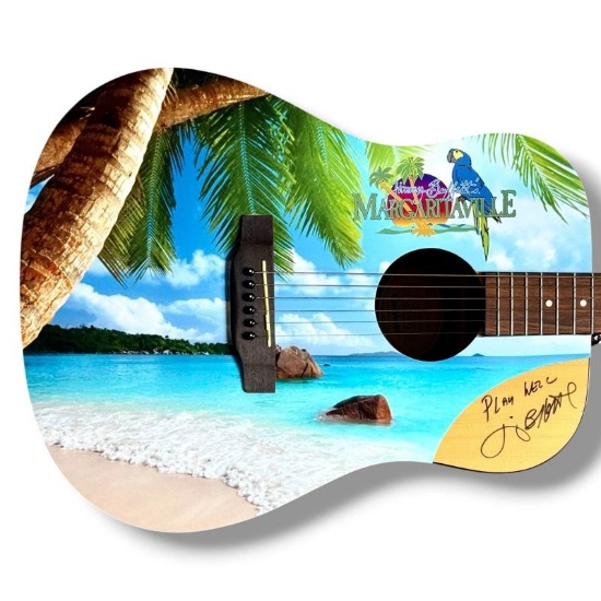 Jimmy Buffett Signed Guitar Custom Graphics JSA COA Margaritaville 5 O'Clock