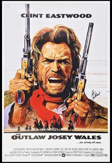 Clint Eastwood Signed 27x40 Outlaw Josey Wales Movie Poster Beckett BAS