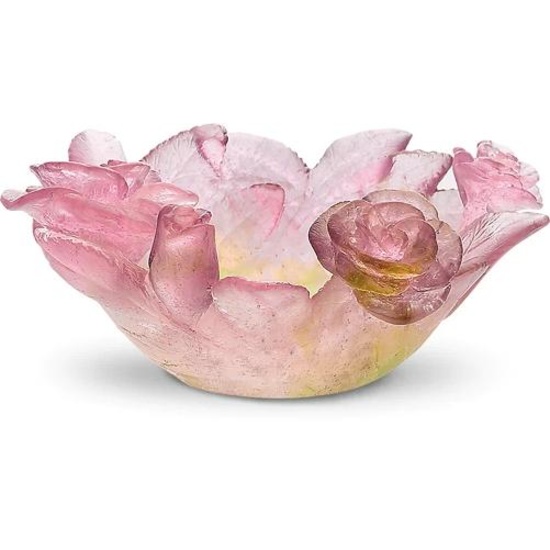 NEW DAUM CRYSTAL ROSES DECORATIVE BOWL PINK #01963 BRAND NIB FRENCH