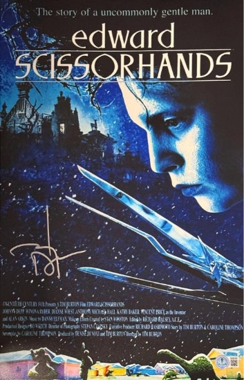 Johnny Depp Signed 11x17 Edward Scissorhands Photo Poster Beckett Authenticated