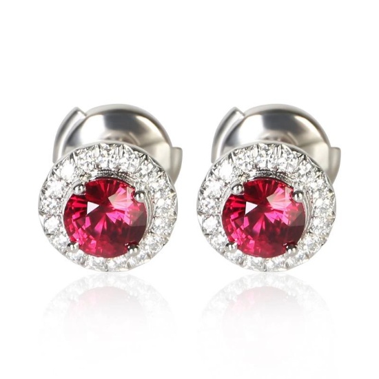 Tiffany & Co. Platinum Ruby and Diamond Soleste Earrings