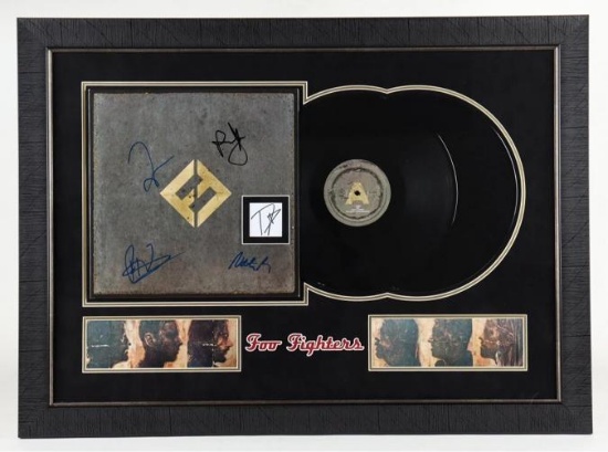 FOO FIGHTERS Concrete And Gold Signed Vinyl LP JSA COA GROHL HAWKINS MENDEL + 2