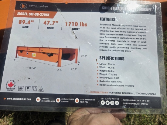 Unused Suspended Magnet Conveyor - 90" x 48" - ATS POWER - Model: S/N: Z
