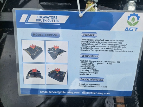 Unused - AGT 2026 - Model: EXRC54 Excavator Rotary Cutter Apply to 3-8 ton