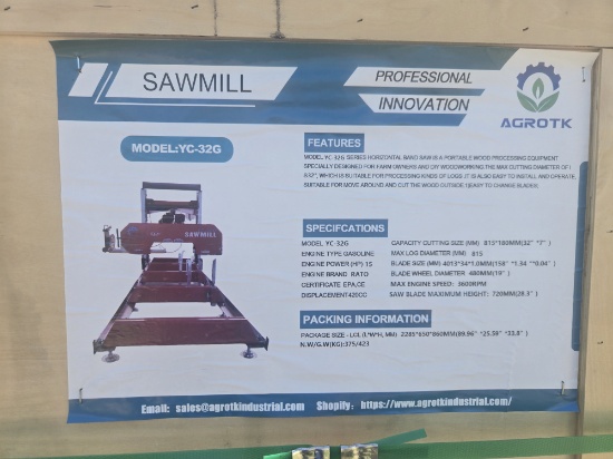 2026 AGT Portable Sawmill - Unused