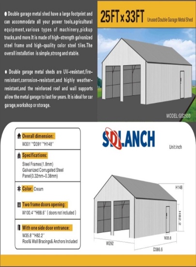 Sdlanch SDL 25X33ft DGMS 2026 "SDL2533DGMS SDLANCH Highend 25FT x 33FT Unu
