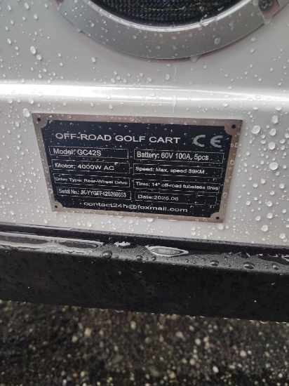 Serial: JK-YYGEF42S260653 SDLOOL Off-Road Golf Cart 2026 Motor: 3.5KW AC m