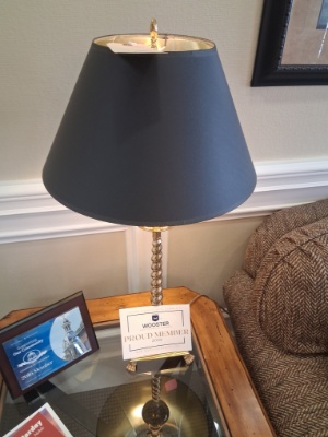 Pair of brass lamps