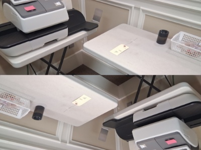 pair of small folding tables