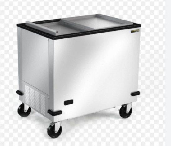 Brand New 34" Mobile Solid Chest Freezer_meat Well On Casters H&K