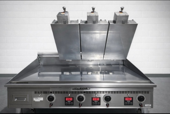 Keating 48"x30" Miraclean Chrome Natural Gas Griddle With Electric Clamshell