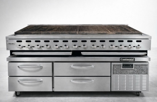 72" Gas Countertop Griddle Charbroiler Vulcan With Chef Base