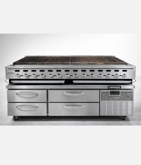 72" Gas Countertop Griddle Charbroiler Vulcan With Chef Base