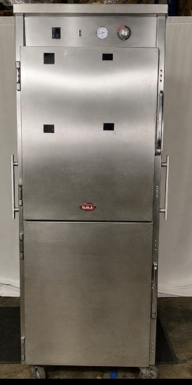 FWE UHST-13-OTB Hot Holding Cabinet, 2 Solid 1/2 Doors, Stainless, Mobile
