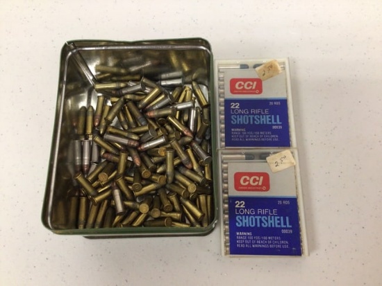 Mixed lot of .22lr ammo and shotshell