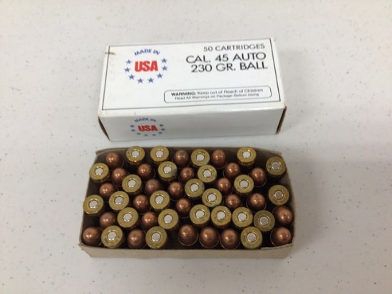 Winchester 45 auto ammo, 50 rounds