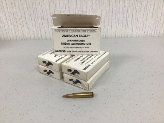 American Eagle 5.56 (.223) ammo, 100 rounds