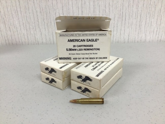 American Eagle 5.56 (.223) ammo, 100 rounds