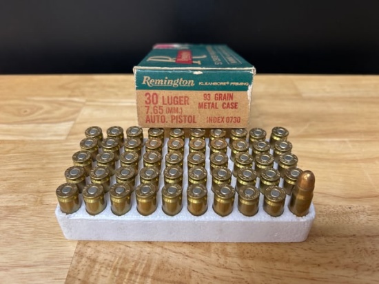 Remington 30 Luger 7.65 auto pistol ammo
