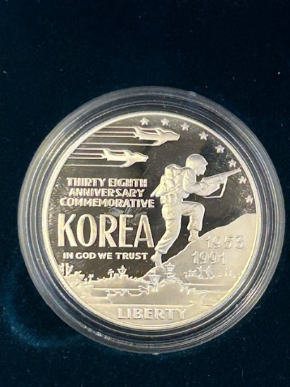 1991 United States Korean War 38th Anniversary Memorial Silver Coin