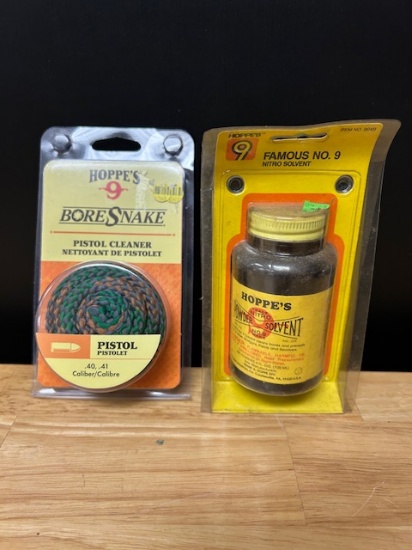 Hoppe's solvent & bore snake