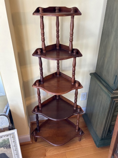 Wooden 5-Shelf Corner Display Stand