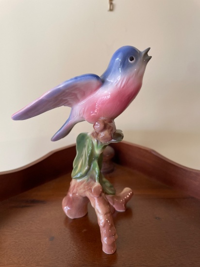 Porcelain Bird Figurine With Marked Base, Approximately 6 Inches in Height