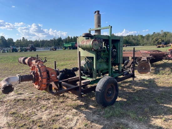 JOHN DEERE POWER UNIT AND 4" BERKLEY PUMP (NEEDS WATER PUMP)