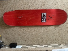 Custom Decorated Red Skateboard Deck