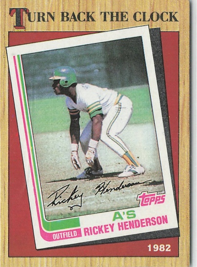 1987 Topps "Turn Back The Clock" Rickey Henderson #311 Baseball Card