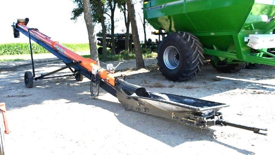44' AGI Batco FX4 1544 Belt Conveyor, 15" Belt, Electric Motor, SN# BA03B022607916, Like New