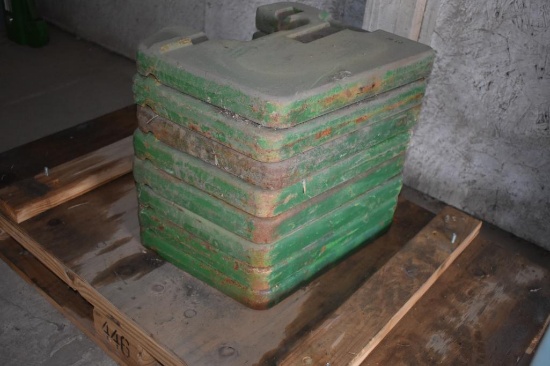 (8) John Deere Suitcase Weights, One Money
