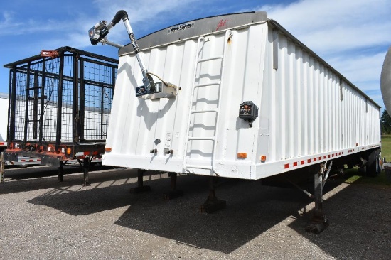 2000 Jet 42' Steel Hopper Bottom Grain Trailer, 66" Sides, Sioux City Electric Roll Tarp,